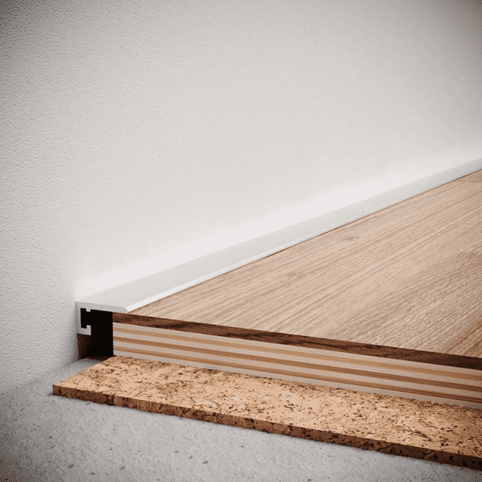 Мікроплінтус 6х12х2700 мм сріблястий анодований ALU-NM10