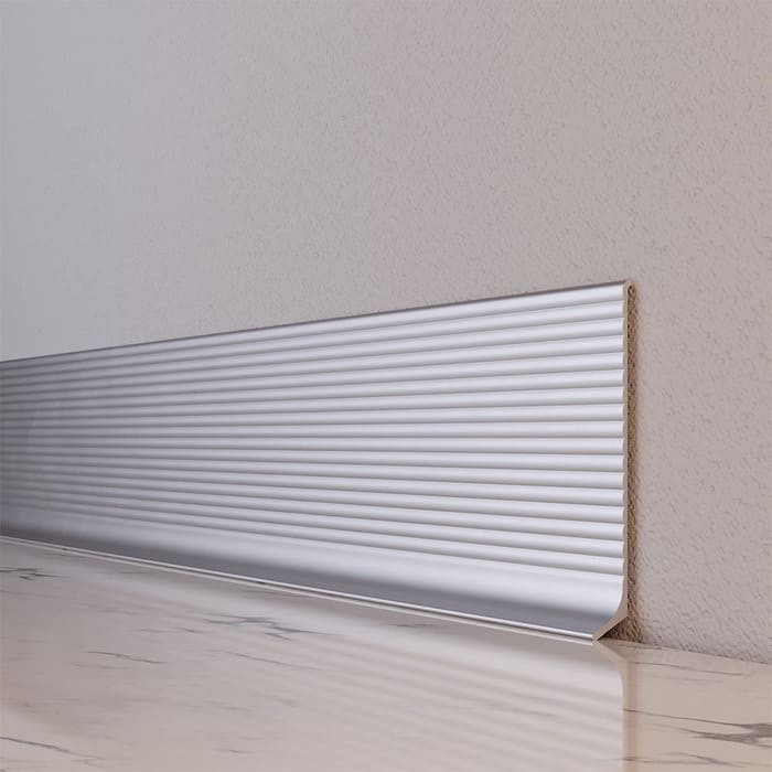 Плінтус алюмінієвий ХВИЛЯСТИЙ 80х11.7х2700 мм ALU-NV8011