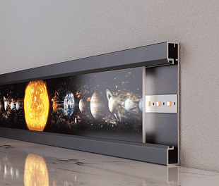 Плінтус алюмінієвий накладний LED Ключук 2700х100х12 (ALU-LED10012)